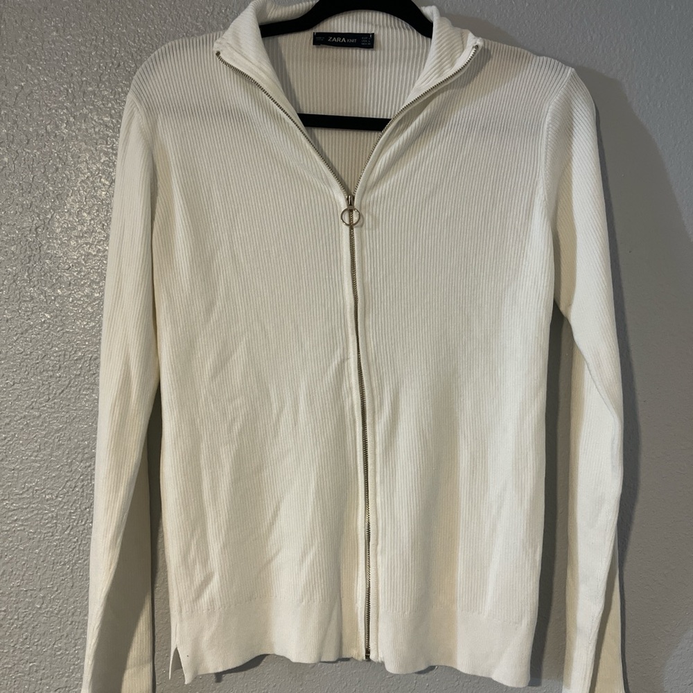Zara Knit White Cardigan